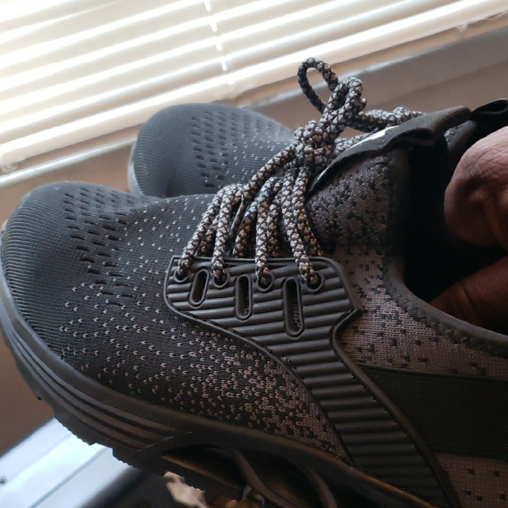 Men's Black & Gray Steel Toes Shoes Brand New .